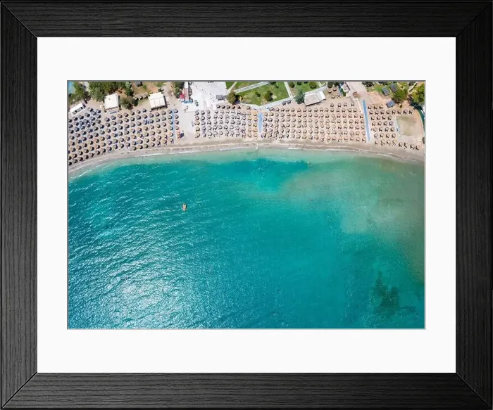 Framed Print : Aerial top view of the beautiful beach at Vouliagmeni, south Athens Framed Print : Aerial top view of the beautiful beach at Vouliagmeni, south Athens