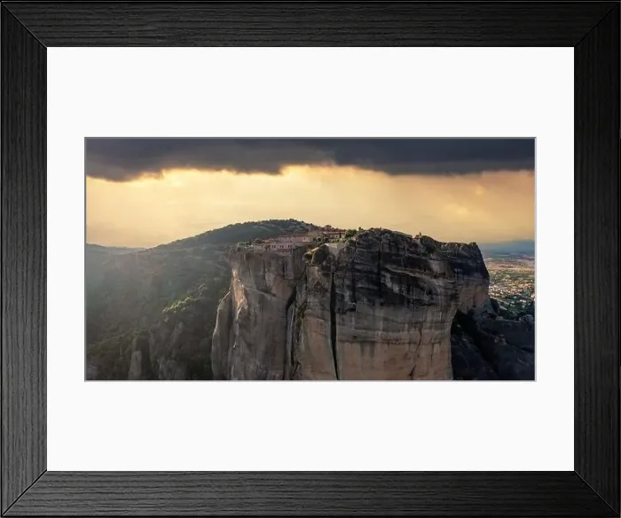 Framed Print : Meteora Greece Holy Trinity Monastery at sunset Framed Print : Meteora Greece Holy Trinity Monastery at sunset