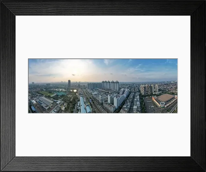 Framed Print : Aerial view of new green urban landscape in the city Framed Print : Aerial view of new green urban landscape in the city