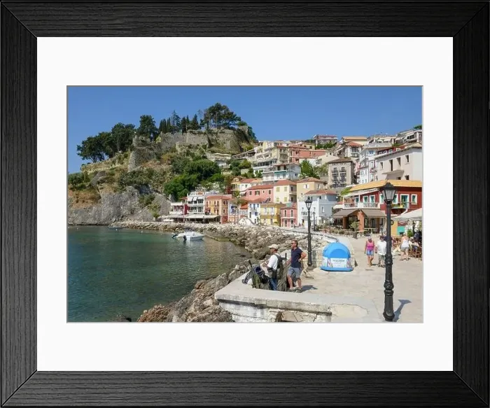 Framed Print : Parga, Greece - 17 May 2022: the touristic village of Parga on Greece