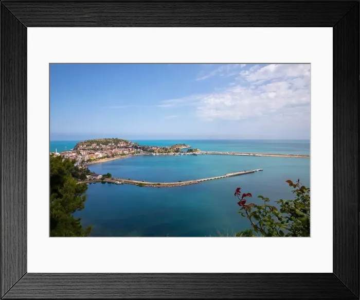 Framed Print : Beautiful cityscape on the mountains over Black-sea, Amasra. Amasra traditional Turkish architecture Framed Print : Beautiful cityscape on the mountains over Black-sea, Amasra. Amasra traditional Turkish architecture