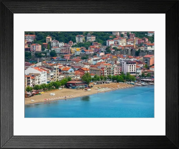 Framed Print : Beautiful cityscape on the mountains over Black-sea, Amasra. Amasra traditional Turkish architecture Framed Print : Beautiful cityscape on the mountains over Black-sea, Amasra. Amasra traditional Turkish architecture