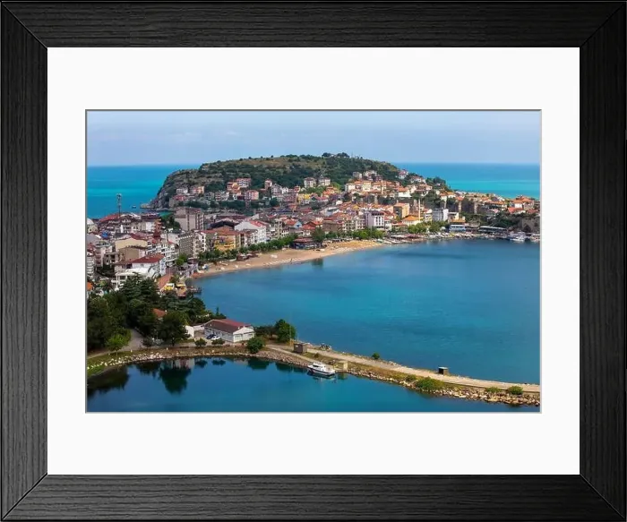 Framed Print : Beautiful cityscape on the mountains over Black-sea, Amasra. Amasra traditional Turkish architecture Framed Print : Beautiful cityscape on the mountains over Black-sea, Amasra. Amasra traditional Turkish architecture