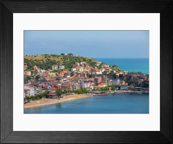 Framed Print : Beautiful cityscape on the mountains over Black-sea, Amasra. Amasra traditional Turkish architecture Framed Print : Beautiful cityscape on the mountains over Black-sea, Amasra. Amasra traditional Turkish architecture