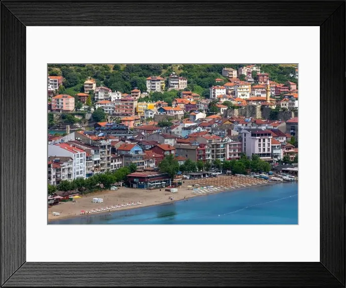 Framed Print : Beautiful cityscape on the mountains over Black-sea, Amasra. Amasra traditional Turkish architecture Framed Print : Beautiful cityscape on the mountains over Black-sea, Amasra. Amasra traditional Turkish architecture