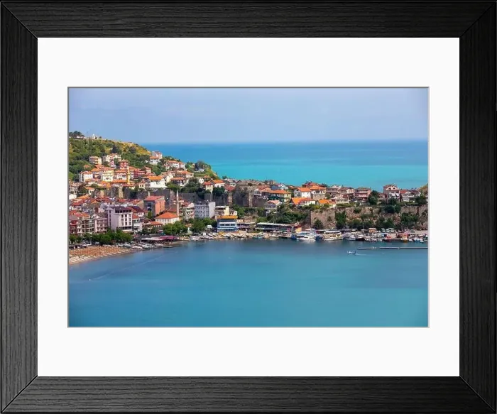 Framed Print : Beautiful cityscape on the mountains over Black-sea, Amasra. Amasra traditional Turkish architecture Framed Print : Beautiful cityscape on the mountains over Black-sea, Amasra. Amasra traditional Turkish architecture