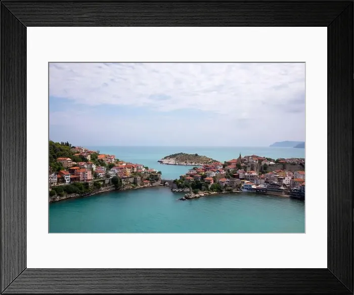 Framed Print : Beautiful cityscape on the mountains over Black-sea, Amasra. Amasra traditional Turkish architecture Framed Print : Beautiful cityscape on the mountains over Black-sea, Amasra. Amasra traditional Turkish architecture