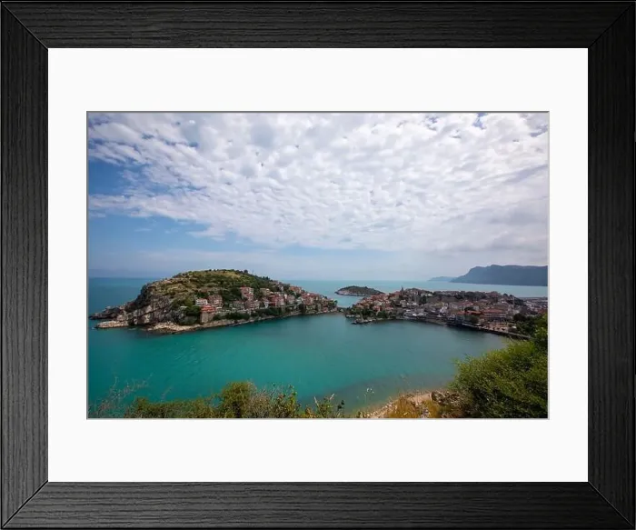 Framed Print : Beautiful cityscape on the mountains over Black-sea, Amasra. Amasra traditional Turkish architecture Framed Print : Beautiful cityscape on the mountains over Black-sea, Amasra. Amasra traditional Turkish architecture