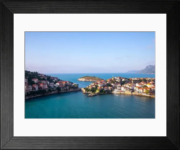 Framed Print : Beautiful cityscape on the mountains over Black-sea, Amasra. Amasra traditional Turkish architecture Framed Print : Beautiful cityscape on the mountains over Black-sea, Amasra. Amasra traditional Turkish architecture