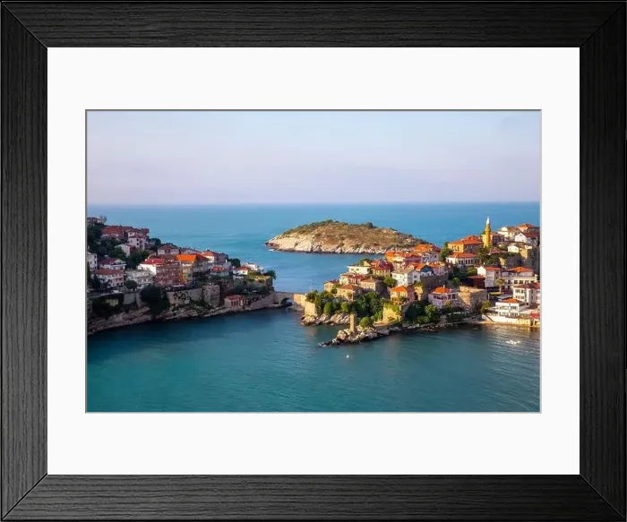 Framed Print : Beautiful cityscape on the mountains over Black-sea, Amasra. Amasra traditional Turkish architecture Framed Print : Beautiful cityscape on the mountains over Black-sea, Amasra. Amasra traditional Turkish architecture