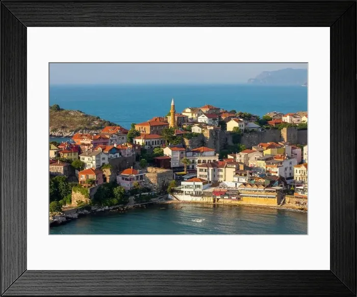 Framed Print : Beautiful cityscape on the mountains over Black-sea, Amasra. Amasra traditional Turkish architecture Framed Print : Beautiful cityscape on the mountains over Black-sea, Amasra. Amasra traditional Turkish architecture