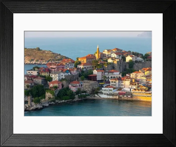Framed Print : Beautiful cityscape on the mountains over Black-sea, Amasra. Amasra traditional Turkish architecture Framed Print : Beautiful cityscape on the mountains over Black-sea, Amasra. Amasra traditional Turkish architecture