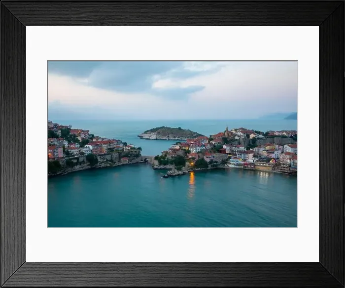Framed Print : Beautiful cityscape on the mountains over Black-sea, Amasra. Amasra traditional Turkish architecture Framed Print : Beautiful cityscape on the mountains over Black-sea, Amasra. Amasra traditional Turkish architecture