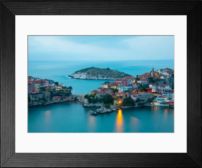 Framed Print : Beautiful cityscape on the mountains over Black-sea, Amasra. Amasra traditional Turkish architecture Framed Print : Beautiful cityscape on the mountains over Black-sea, Amasra. Amasra traditional Turkish architecture