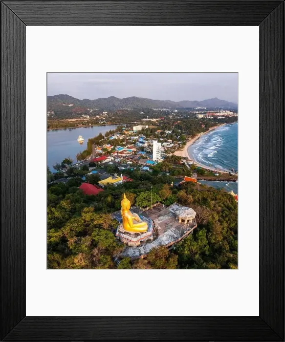Framed Print : Big Buddha over the Khao Tao reservoir in Hua Hin, in Prachuap Khiri Khan, Thailand Framed Print : Big Buddha over the Khao Tao reservoir in Hua Hin, in Prachuap Khiri Khan, Thailand