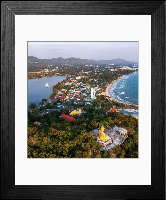 Framed Print : Big Buddha over the Khao Tao reservoir in Hua Hin, in Prachuap Khiri Khan, Thailand Framed Print : Big Buddha over the Khao Tao reservoir in Hua Hin, in Prachuap Khiri Khan, Thailand