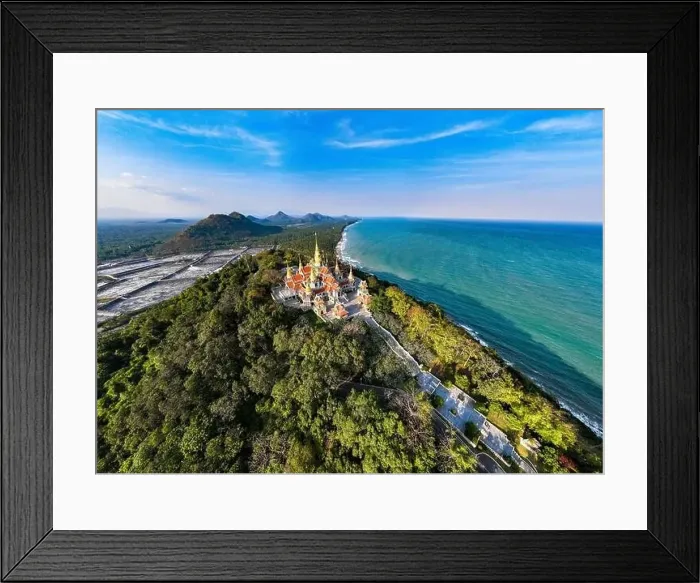 Framed Print : Phra Mahathat Chedi Phakdee Prakat temple in Prachuap Khiri Khan, Thailand Framed Print : Phra Mahathat Chedi Phakdee Prakat temple in Prachuap Khiri Khan, Thailand