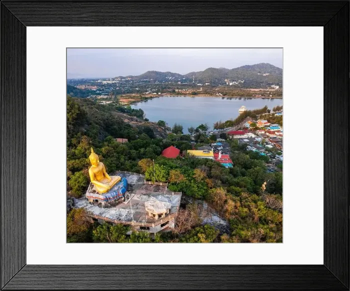 Framed Print : Big Buddha over the Khao Tao reservoir in Hua Hin, in Prachuap Khiri Khan, Thailand Framed Print : Big Buddha over the Khao Tao reservoir in Hua Hin, in Prachuap Khiri Khan, Thailand