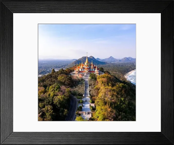 Framed Print : Phra Mahathat Chedi Phakdee Prakat temple in Prachuap Khiri Khan, Thailand Framed Print : Phra Mahathat Chedi Phakdee Prakat temple in Prachuap Khiri Khan, Thailand
