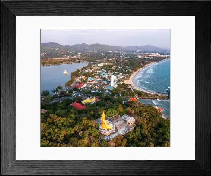 Framed Print : Big Buddha over the Khao Tao reservoir in Hua Hin, in Prachuap Khiri Khan, Thailand Framed Print : Big Buddha over the Khao Tao reservoir in Hua Hin, in Prachuap Khiri Khan, Thailand