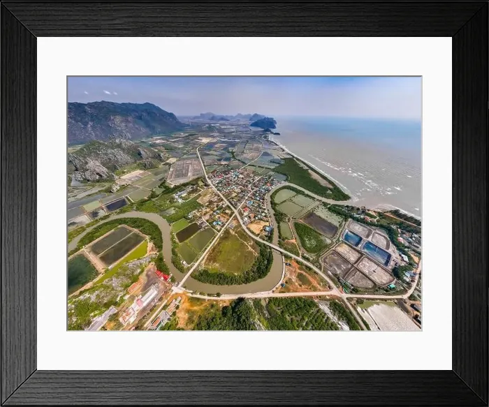 Framed Print : Aerial view of Khao Daeng View Point, the red mountain, in Sam Roi Yot National Park, in Prachuap Khiri Khan, Thailand Framed Print : Aerial view of Khao Daeng View Point, the red mountain, in Sam Roi Yot National Park, in Prachuap Khiri Khan, Thailand
