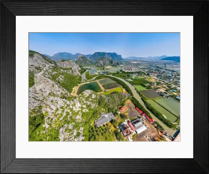Framed Print : Aerial view of Khao Daeng View Point, the red mountain, in Sam Roi Yot National Park, in Prachuap Khiri Khan, Thailand Framed Print : Aerial view of Khao Daeng View Point, the red mountain, in Sam Roi Yot National Park, in Prachuap Khiri Khan, Thailand