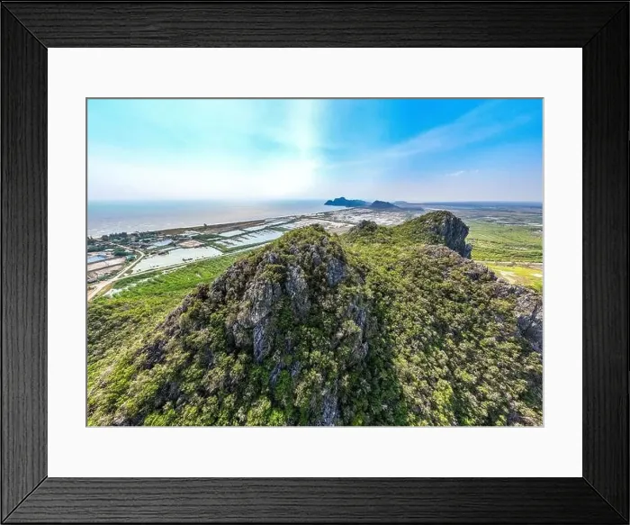 Framed Print : Aerial view of Khao Daeng View Point, the red mountain, in Sam Roi Yot National Park, in Prachuap Khiri Khan, Thailand Framed Print : Aerial view of Khao Daeng View Point, the red mountain, in Sam Roi Yot National Park, in Prachuap Khiri Khan, Thailand