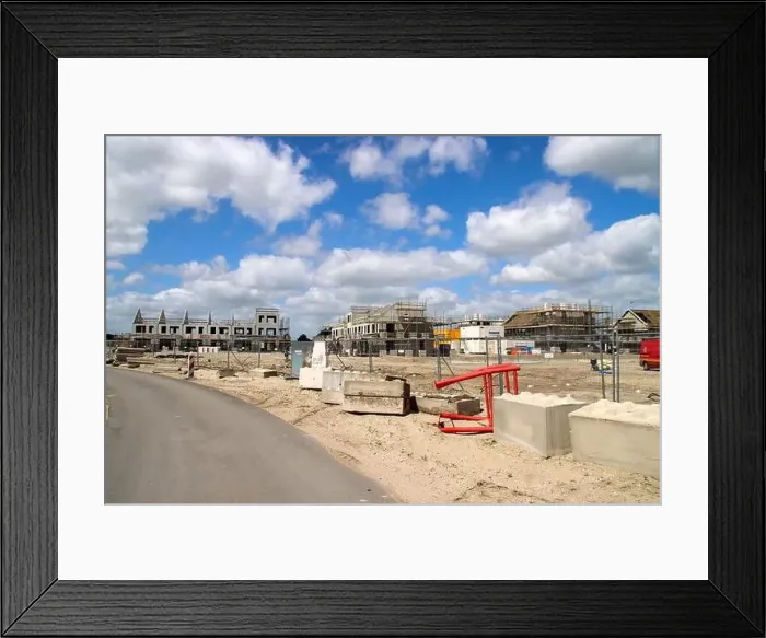 Framed Print : Construction of new houses with infrastructure in new residential area Westergouwe in Gouda the Netherlands Framed Print : Construction of new houses with infrastructure in new residential area Westergouwe in Gouda the Netherlands