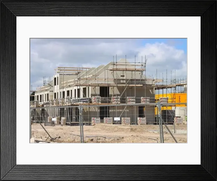 Framed Print : Construction of new houses with infrastructure in new residential area Westergouwe in Gouda the Netherlands Framed Print : Construction of new houses with infrastructure in new residential area Westergouwe in Gouda the Netherlands
