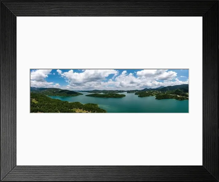 Framed Print : Plastiras Lake, Greece Panoramic aerial view Framed Print : Plastiras Lake, Greece Panoramic aerial view