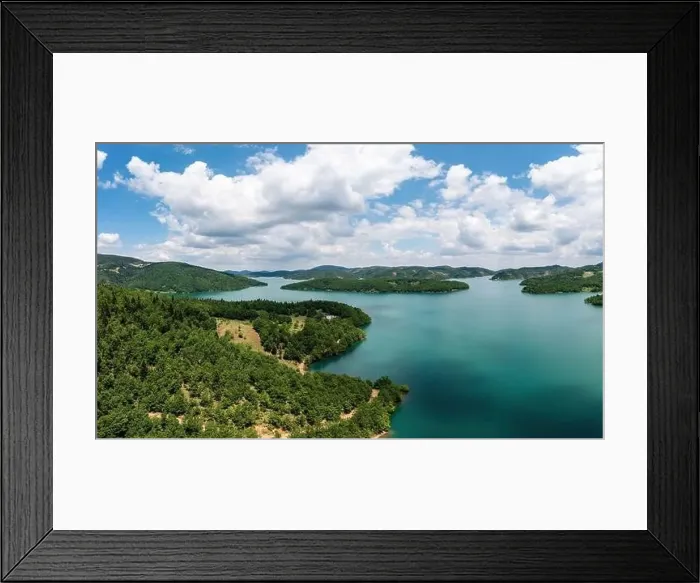 Framed Print : Lake Plastiras, Greece also called Tavropos Reservoir is an artificial lake fed by Megdovas river in Karditsa, Thessaly Framed Print : Lake Plastiras, Greece also called Tavropos Reservoir is an artificial lake fed by Megdovas river in Karditsa, Thessaly