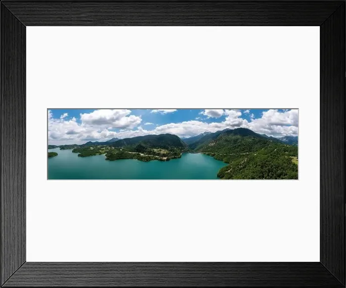 Framed Print : Lake Plastiras, Greece Panoramic aerial view Framed Print : Lake Plastiras, Greece Panoramic aerial view