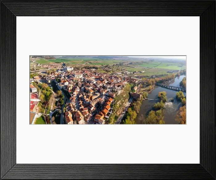 Framed Print : General aerial view of Spanish township of Simancas on Pisuerga river Framed Print : General aerial view of Spanish township of Simancas on Pisuerga river