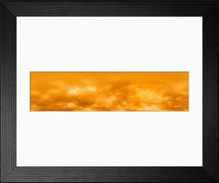 Framed Print : A red burning overcast sunset sky panorama Framed Print : A red burning overcast sunset sky panorama