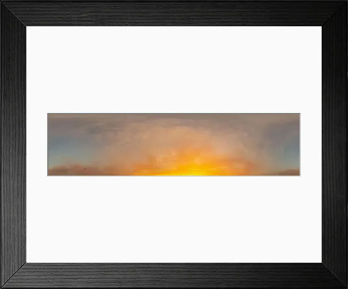 Framed Print : Bright sunset sky panorama with Cirrus clouds Framed Print : Bright sunset sky panorama with Cirrus clouds