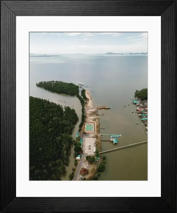 Framed Print : Aerial view of a football field in the mangrove jungle Framed Print : Aerial view of a football field in the mangrove jungle