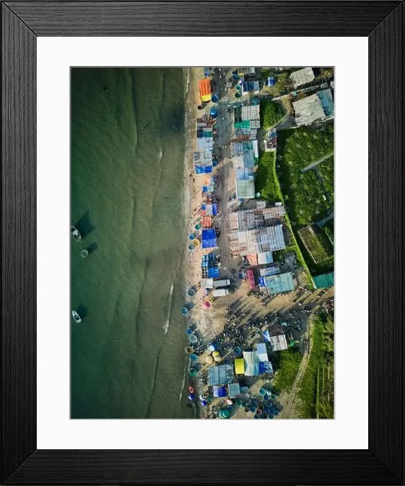 Framed Print : June 18, 2022: dawn in Mui Ne fishing village, Phan Thiet city, Binh Thuan province, Vietnam Framed Print : June 18, 2022: dawn in Mui Ne fishing village, Phan Thiet city, Binh Thuan province, Vietnam