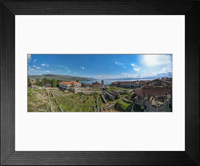 Framed Print : Drone view at Saint Clement monastery of Ohrid on Macedonia Framed Print : Drone view at Saint Clement monastery of Ohrid on Macedonia