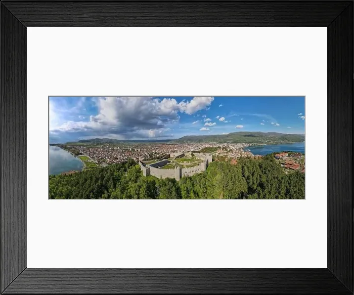Framed Print : Drone view at the town of Ohrid on Macedonia Framed Print : Drone view at the town of Ohrid on Macedonia
