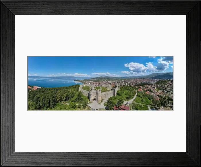 Framed Print : Drone view at the town of Ohrid on Macedonia Framed Print : Drone view at the town of Ohrid on Macedonia