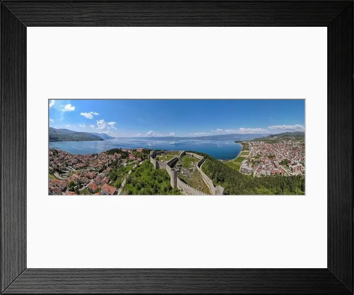 Framed Print : Drone view at the town of Ohrid on Macedonia Framed Print : Drone view at the town of Ohrid on Macedonia