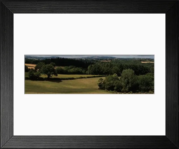 Framed Print : Panoramic farmland landscape with field and tree in Aveyron france Framed Print : Panoramic farmland landscape with field and tree in Aveyron france