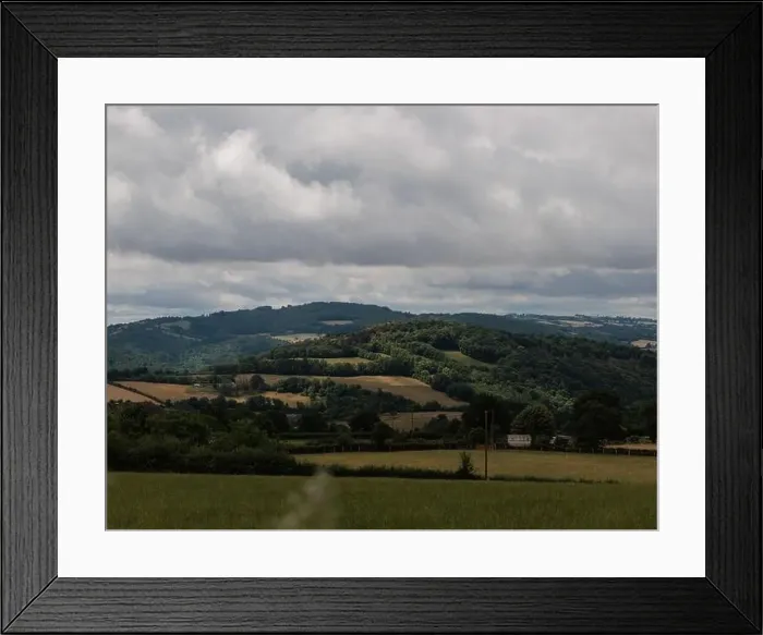 Framed Print : Panoramic farmland landscape with field and tree in Aveyron france Framed Print : Panoramic farmland landscape with field and tree in Aveyron france