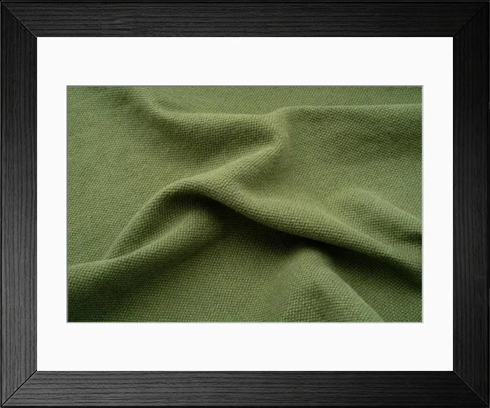 Framed Print : Textured fabric background. An olive green coloured ruched up linen Framed Print : Textured fabric background. An olive green coloured ruched up linen