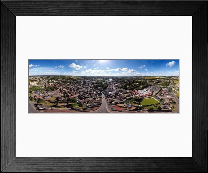 Framed Print : A 360 degree aerial view of the town of Stowmarket in Suffolk, UK Framed Print : A 360 degree aerial view of the town of Stowmarket in Suffolk, UK