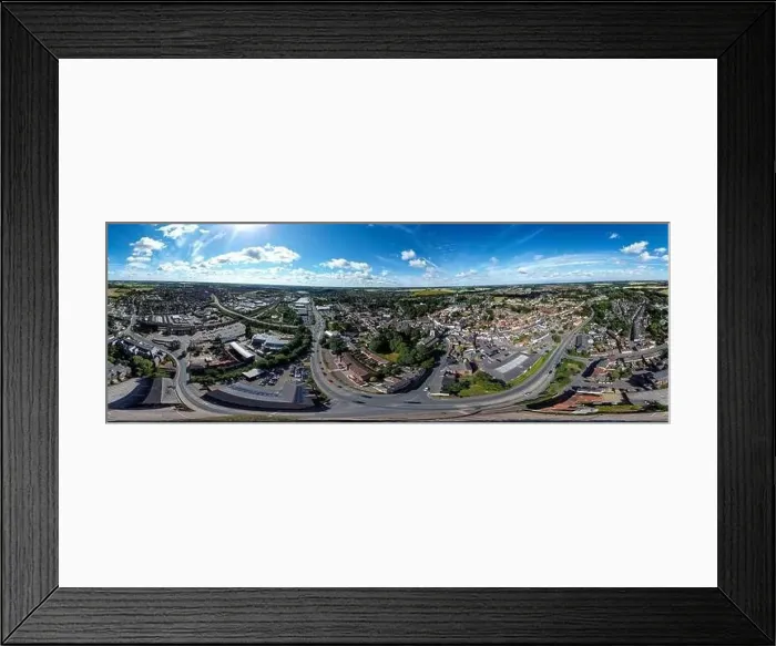 Framed Print : A 360 degree aerial view of the town of Stowmarket in Suffolk, UK Framed Print : A 360 degree aerial view of the town of Stowmarket in Suffolk, UK