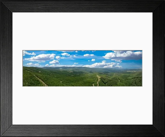 Framed Print : Mount Cholomon, Cholomondas or Holomontas mountain and blue cloudy sky aerial panoramic view Framed Print : Mount Cholomon, Cholomondas or Holomontas mountain and blue cloudy sky aerial panoramic view