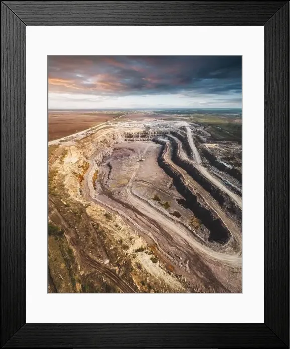Framed Print : Aerial view of the granite quarry Framed Print : Aerial view of the granite quarry