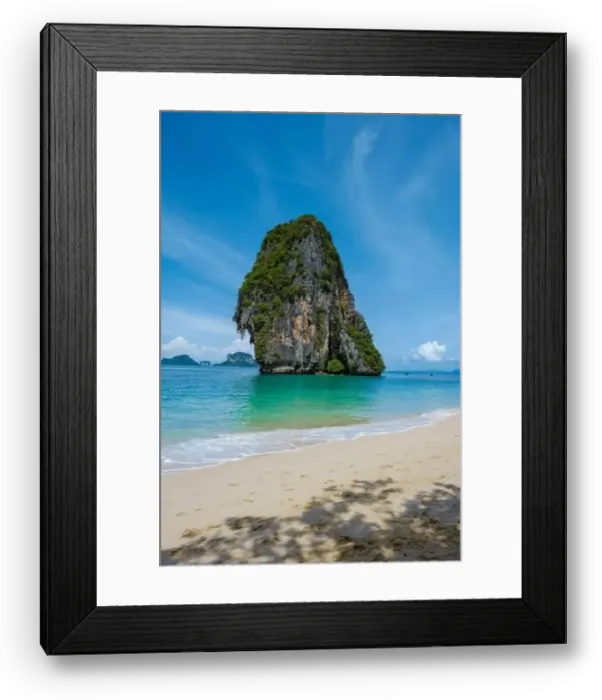 Framed Print : Railay Beach Krabi Thailand, the tropical beach of Railay Krabi Framed Print : Railay Beach Krabi Thailand, the tropical beach of Railay Krabi