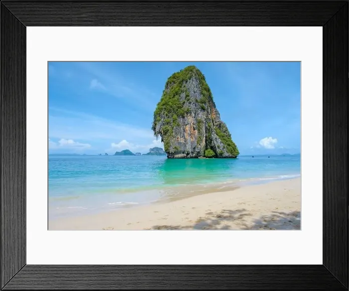 Framed Print : Railay Beach Krabi Thailand, the tropical beach of Railay Krabi Framed Print : Railay Beach Krabi Thailand, the tropical beach of Railay Krabi